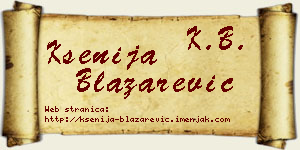 Ksenija Blažarević vizit kartica